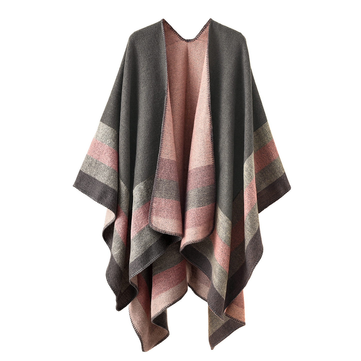 Shawl Wraps for Women, Elegant Knitted Cape Open Front Poncho Scarf Blanket Cardigan Coat for Spring, Autumn, and Winter