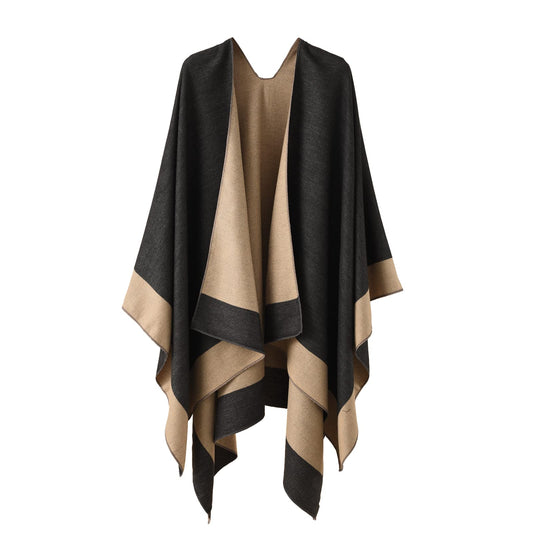 Shawl Wraps for Women, Elegant Knitted Cape Open Front Poncho Scarf Blanket Cardigan Coat for Spring, Autumn, and Winter