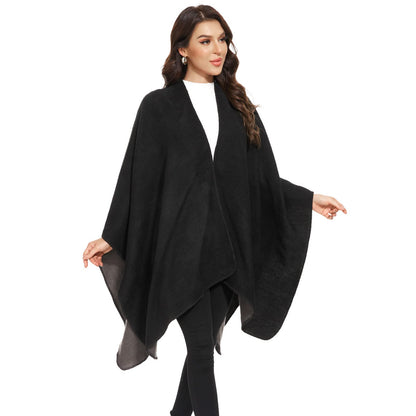 Shawl Wraps for Women, Elegant Knitted Cape Open Front Poncho Scarf Blanket Cardigan Coat for Spring, Autumn, and Winter