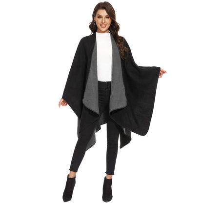 Shawl Wraps for Women, Elegant Knitted Cape Open Front Poncho Scarf Blanket Cardigan Coat for Spring, Autumn, and Winter