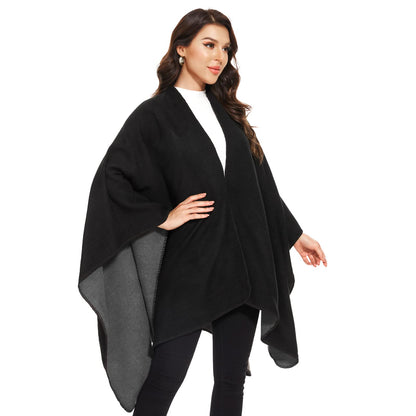 Shawl Wraps for Women, Elegant Knitted Cape Open Front Poncho Scarf Blanket Cardigan Coat for Spring, Autumn, and Winter